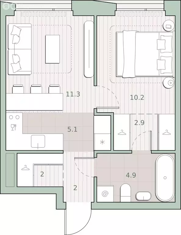 1-комнатная квартира: Москва, микрорайон Очаково (38.4 м) - Фото 0