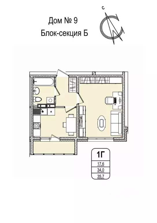 1-к кв. Кемеровская область, Кемерово 55-й мкр, 9 (35.7 м) - Фото 0