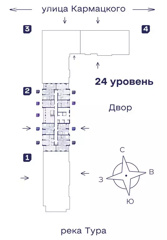 2-комнатная квартира: Тюмень, улица Евгения Войнова, 3 (35.1 м) - Фото 2