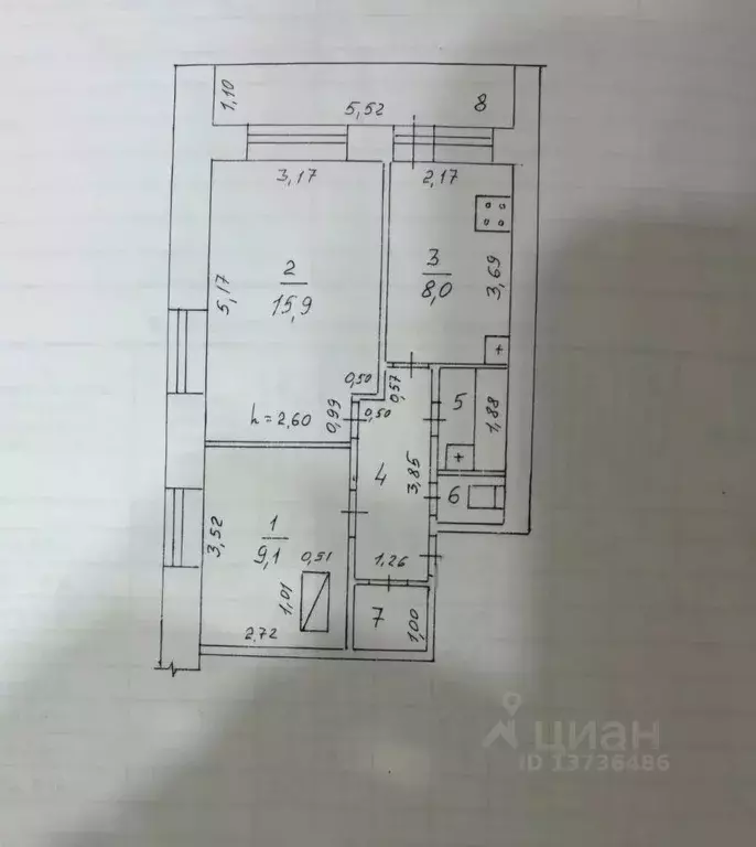 2-к кв. Мордовия, с. Большие Березники ул. Юбилейная, 15 (42.3 м) - Фото 2