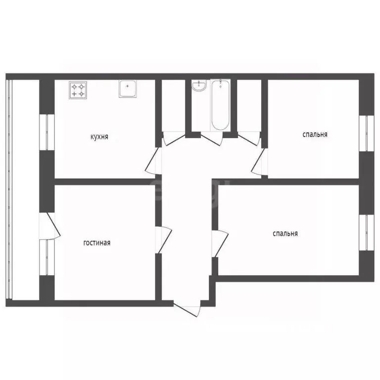 3-к кв. Курганская область, Курган ул. 9 Января, 15 (64.0 м) - Фото 2