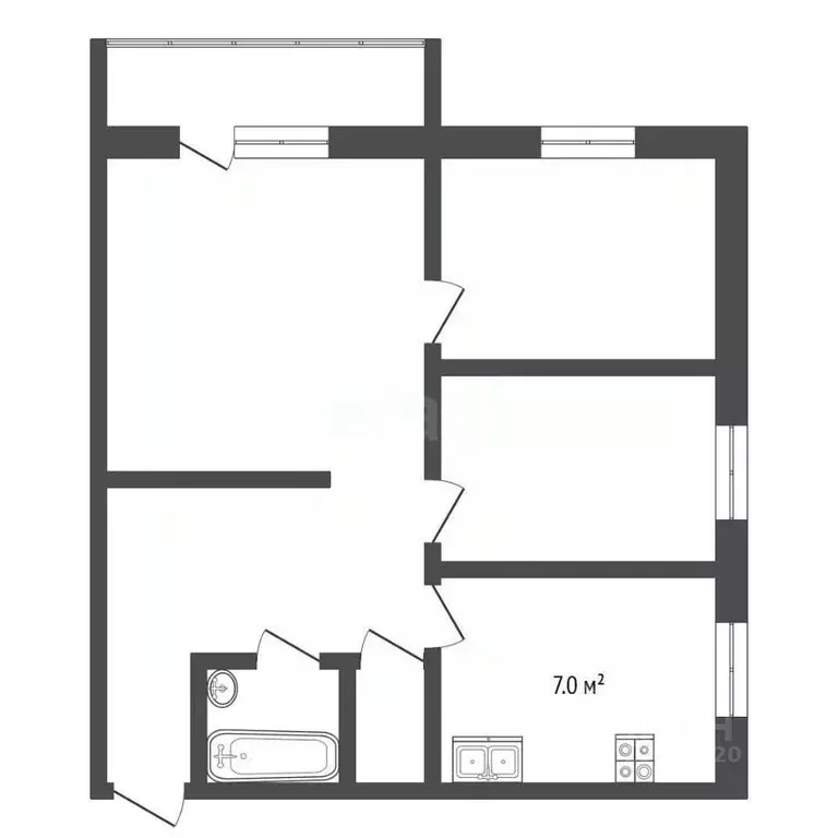 3-к кв. Ярославская область, Рыбинск ул. Бори Новикова, 25 (50.8 м) - Фото 1