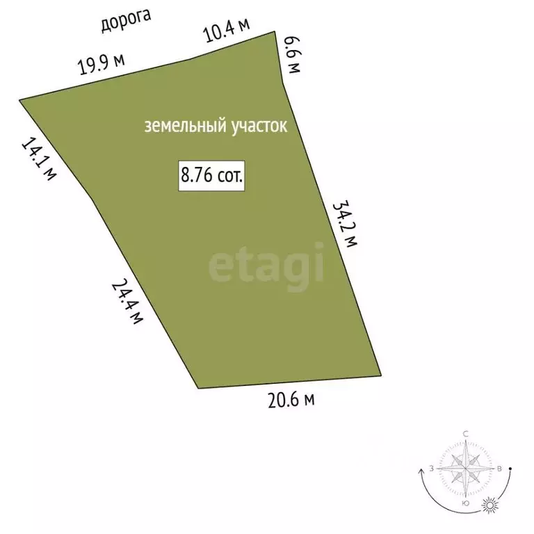 Участок в Ставропольский край, Ессентуки ул. Гагарина (8.76 сот.) - Фото 2