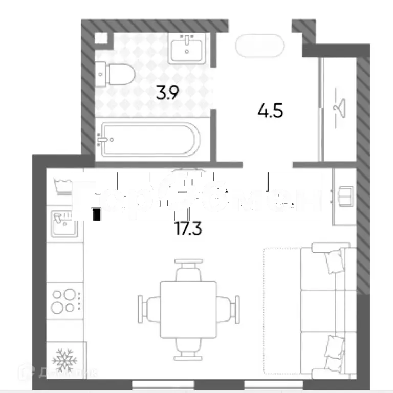 Продаётся квартира-студия, 26 м - Фото 1