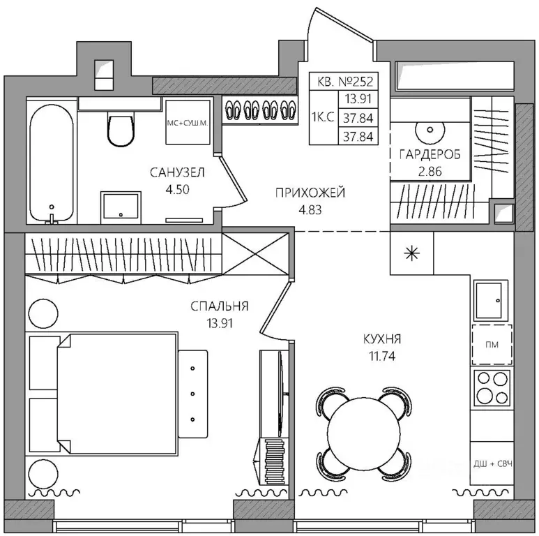 1-к кв. Пермский край, Пермь Баковый пер., 5 (37.84 м) - Фото 1