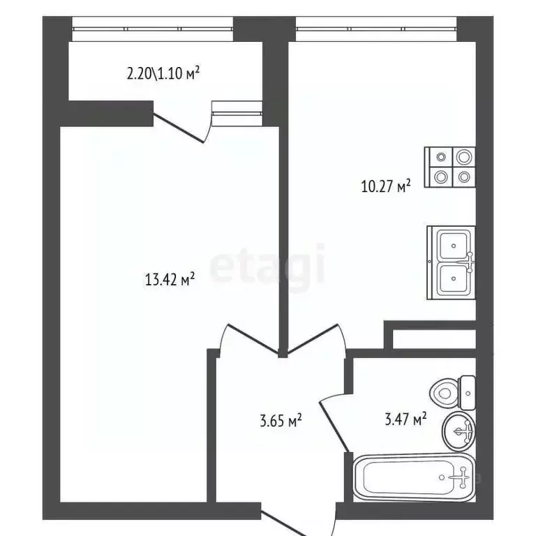1-к кв. Санкт-Петербург Пискаревский просп., 142к1 (31.0 м) - Фото 2