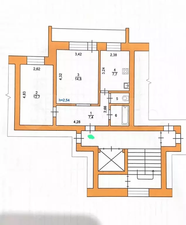 2-к. квартира, 50 м, 6/9 эт. - Фото 0