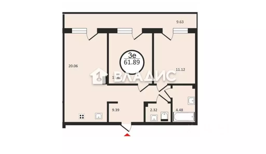 3-к кв. Воронежская область, Воронеж Одесская ул., 24 (62.0 м) - Фото 1