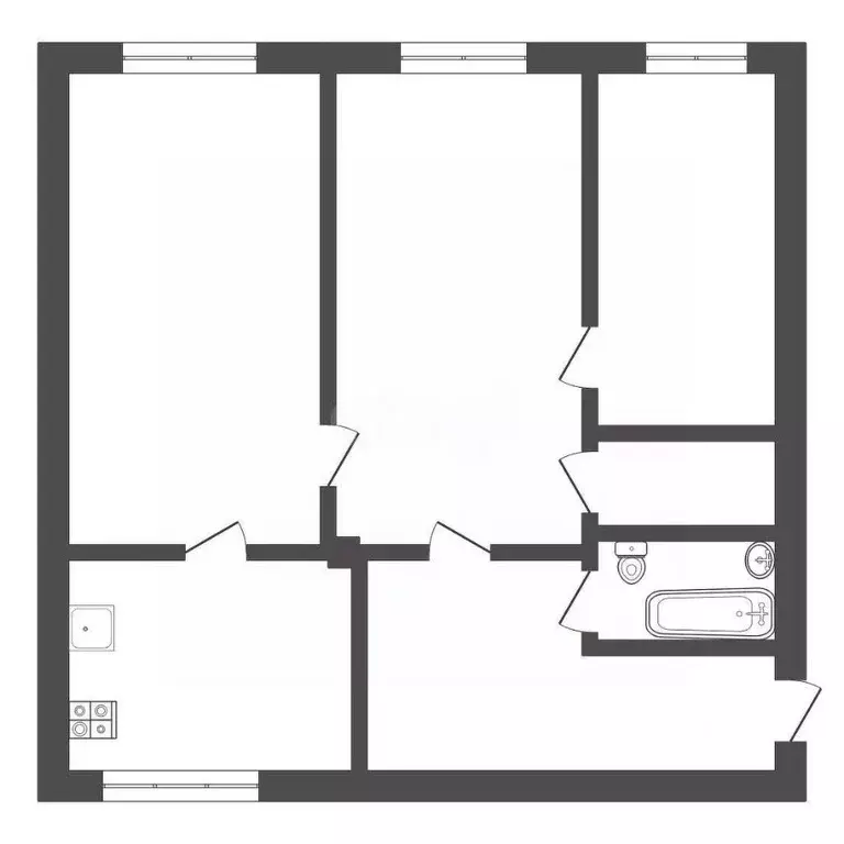 3-к кв. Тульская область, Тула ул. Плеханова, 147 (57.0 м) - Фото 1