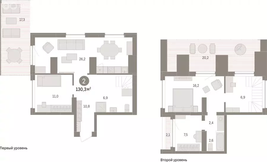 2-комнатная квартира: Тюмень, ЖК Дом у Озера (130.25 м) - Фото 1