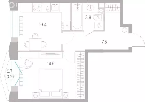 1-комнатная квартира: Москва, ВАО, район Сокольники (36.5 м) - Фото 1