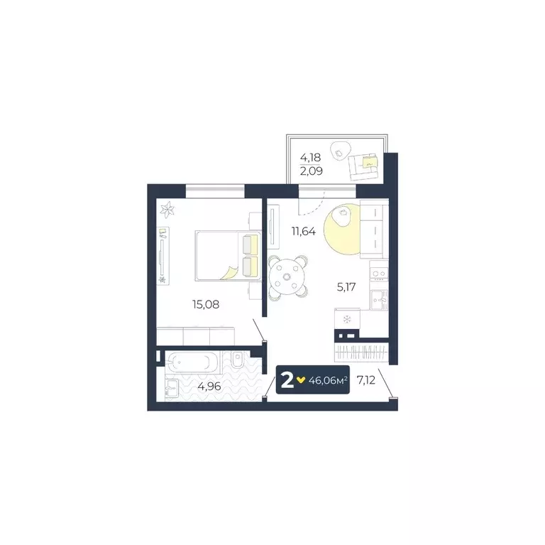 2-к кв. Красноярский край, Красноярск городской округ, пос. Солонцы, ... - Фото 1