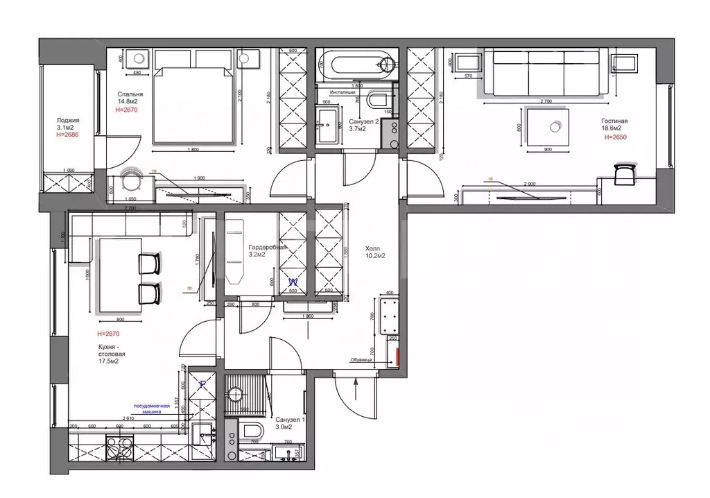 3-к кв. Московская область, Ленинский городской округ, пос. Битца ... - Фото 2