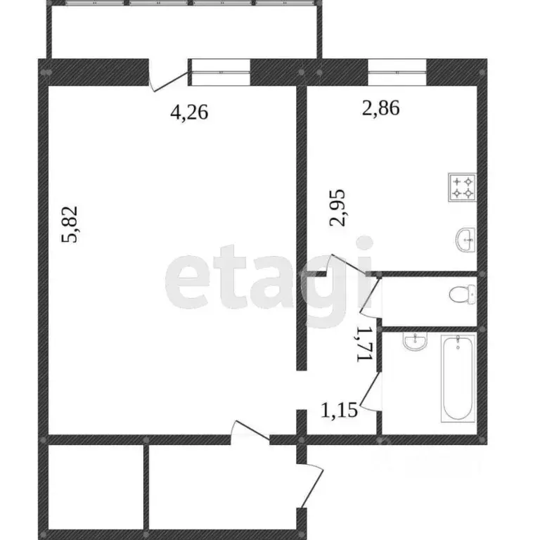 1-к кв. Ханты-Мансийский АО, Нефтеюганск 10а мкр, 1 (36.0 м) - Фото 0