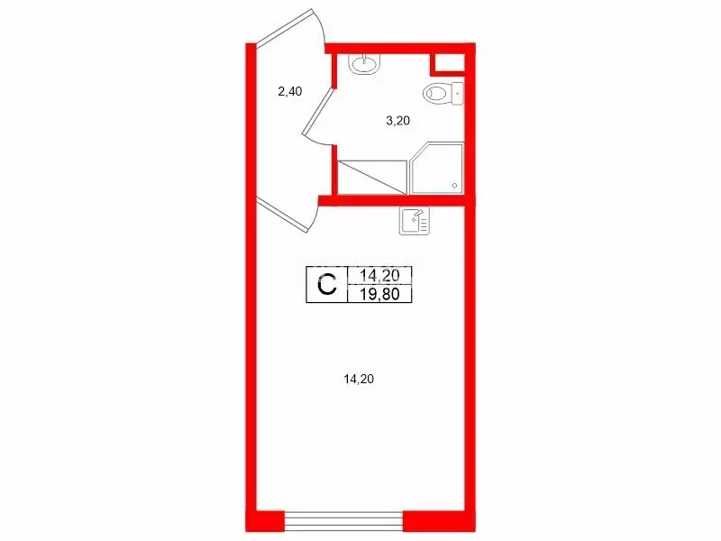 Квартира-студия: Санкт-Петербург, Муринская дорога, 31к1 (19.8 м) - Фото 0
