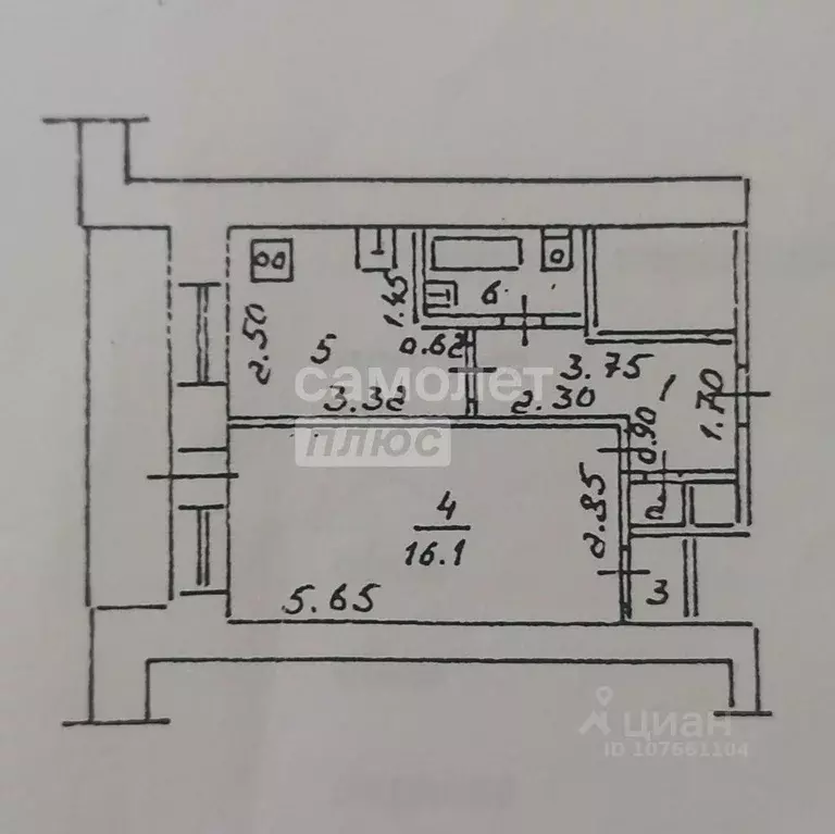 1-к кв. Липецкая область, Липецк ул. Гагарина, 57 (33.0 м) - Фото 2