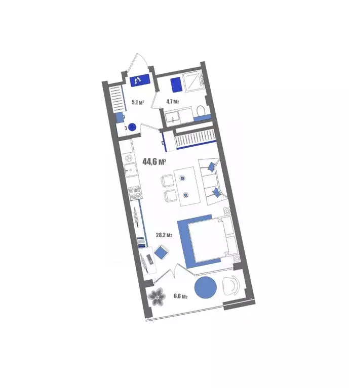 Студия Крым, Судак ул. Набережная, 75 (44.6 м) - Фото 1