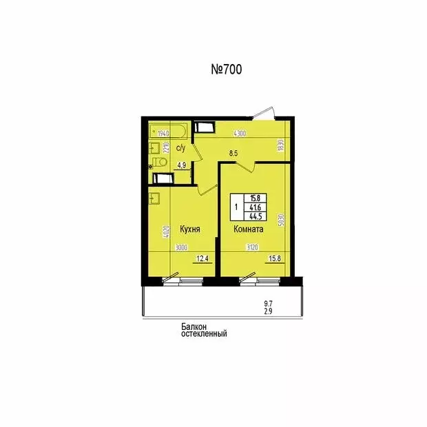 1-комнатная квартира: посёлок Парголово, Ольгинская дорога, 3/20 (44.5 ... - Фото 2