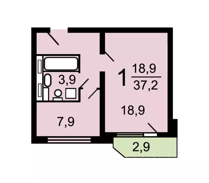 1-к кв. Москва Каргопольская ул., 11К1 (40.0 м) - Фото 1