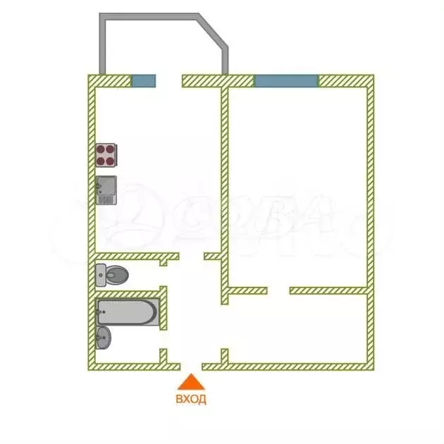 1-к. квартира, 43,5 м, 12/12 эт. - Фото 0
