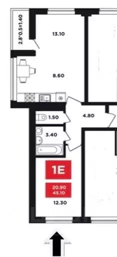1-к кв. Краснодарский край, Краснодар ул. Им. Мурата Ахеджака, 12к2 ... - Фото 0