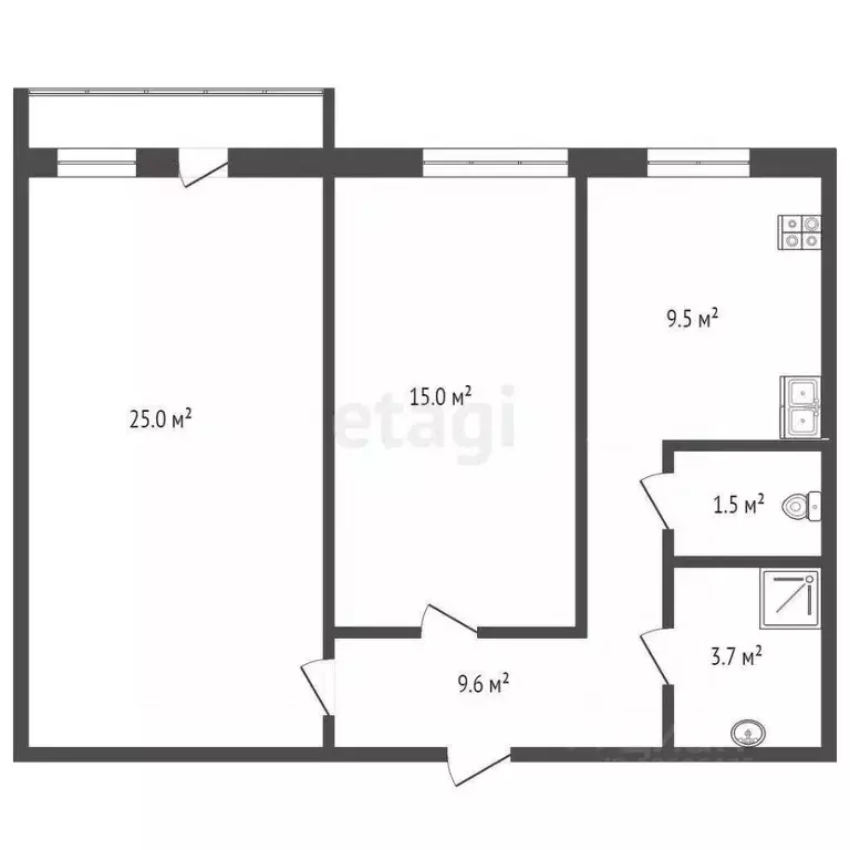 2-к кв. Москва ул. Маршала Бирюзова, 4К1 (64.3 м) - Фото 0