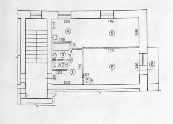 2-к. квартира, 39,5 м, 5/5 эт. - Фото 0