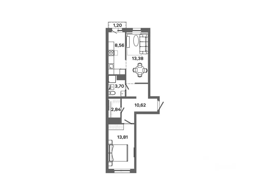 2-к кв. Ханты-Мансийский АО, Сургут 30А мкр,  (53.27 м) - Фото 0