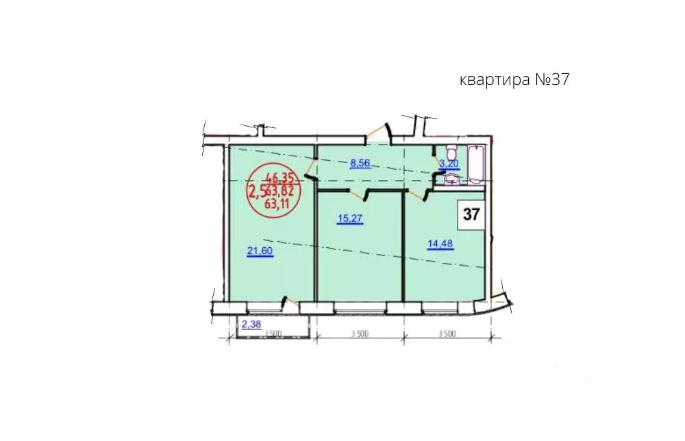 2-к кв. Удмуртия, Ижевск ул. Халтурина, 155 (61.0 м) - Фото 0