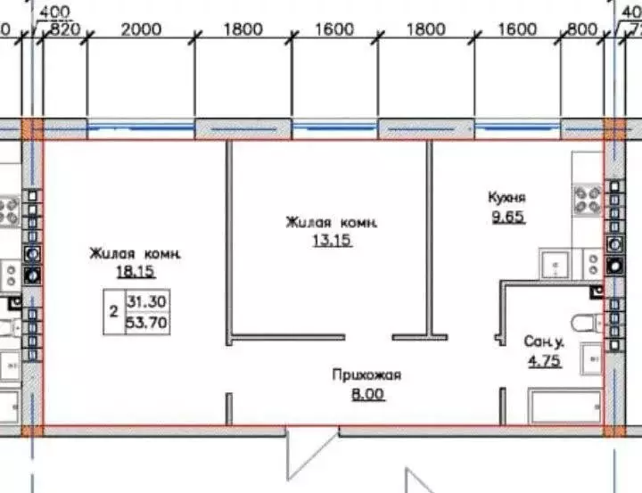 2-комнатная квартира: Майский, улица Ленина, 3 (53.7 м) - Фото 1