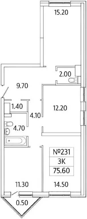 3-к кв. Московская область, Ленинский городской округ, д. Сапроново, ... - Фото 2