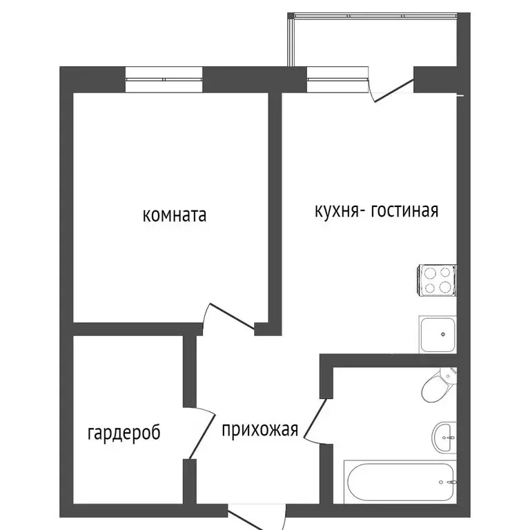 1-комнатная квартира: посёлок городского типа Красная Поляна, ... - Фото 0
