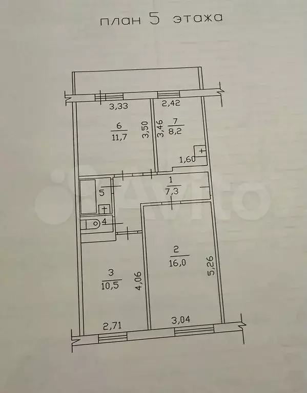 3-к. квартира, 60 м, 5/5 эт. - Фото 0