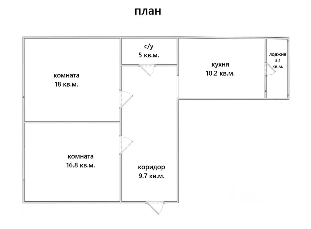 2-к кв. Московская область, Клин Клинская ул., 26 (60.9 м) - Фото 2