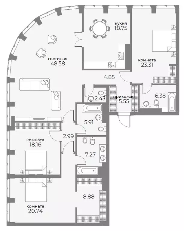 4-комнатная квартира: Москва, Дружинниковская улица, 15А (179.8 м) - Фото 1