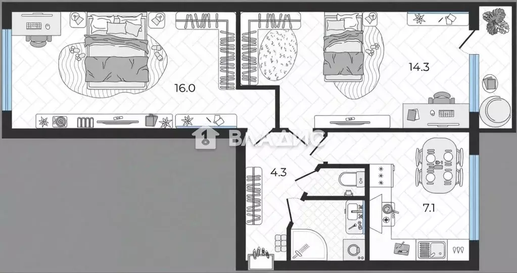2-к кв. Санкт-Петербург Тимуровская ул., 10К2 (44.6 м) - Фото 2