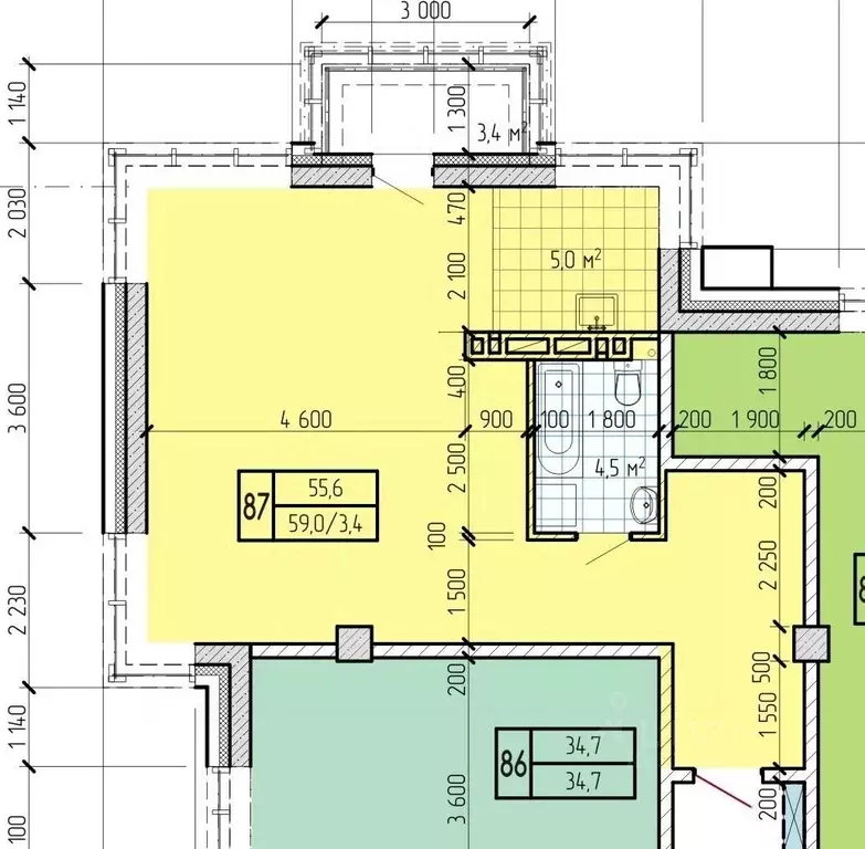 Студия Приморский край, Находка  (55.6 м) - Фото 1