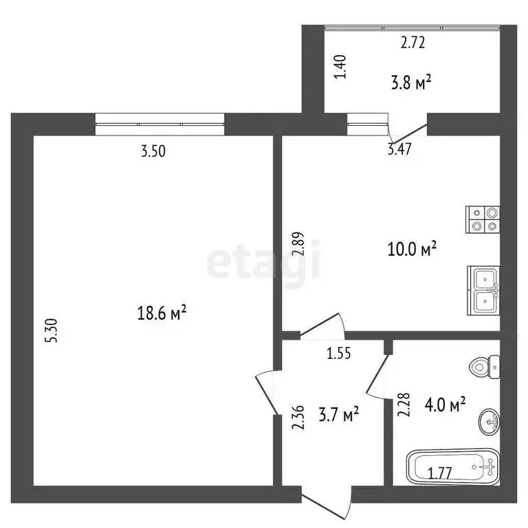 1-комнатная квартира: Мариинский, микрорайон Лазурный, Лазурная улица, ... - Фото 1