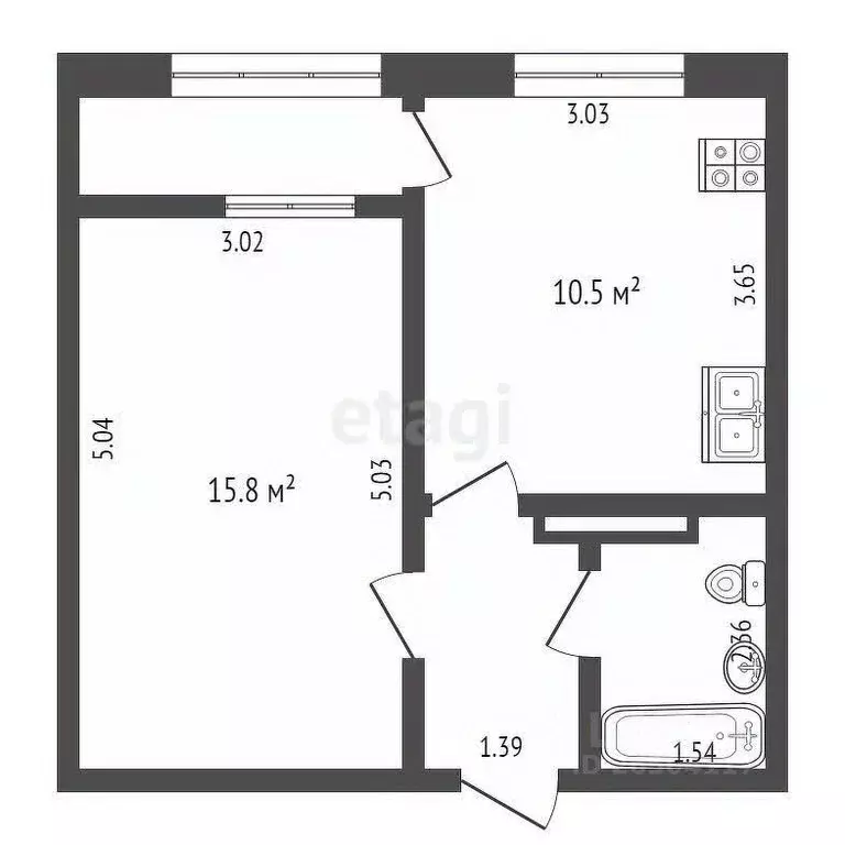 1-к кв. севастополь ш. лабораторное, 33бк2 (32.9 м) - Фото 1