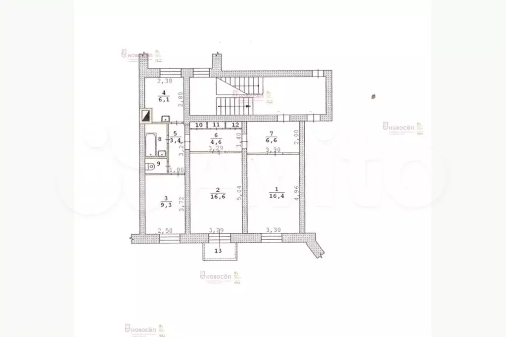 3-к. квартира, 69 м, 2/2 эт. - Фото 0