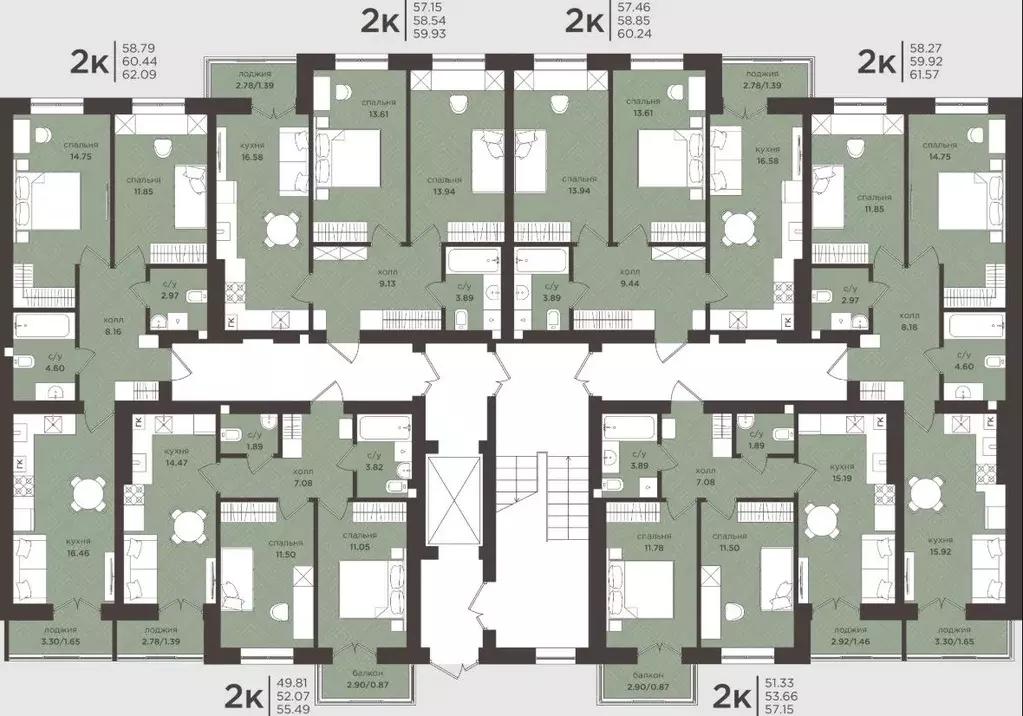 2-к кв. Калининградская область, Гурьевск  (58.54 м) - Фото 2