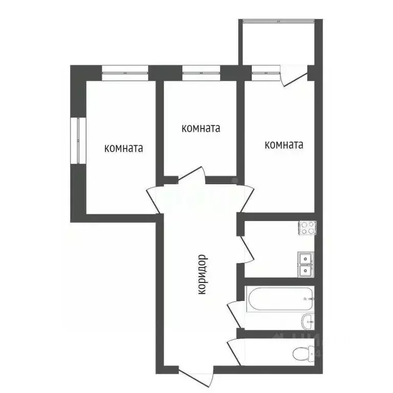 3-к кв. Белгородская область, Белгород ул. Щорса, 48 (84.2 м) - Фото 1