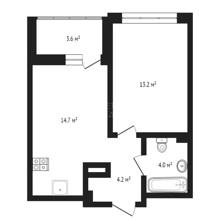 1-комнатная квартира: Тюмень, улица Льва Толстого, 17 (37.9 м) - Фото 0