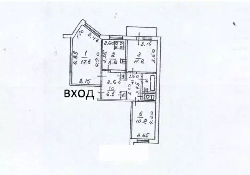 3-к кв. Липецкая область, Липецк ул. Студенческий Городок, 14 (60.0 м) - Фото 2