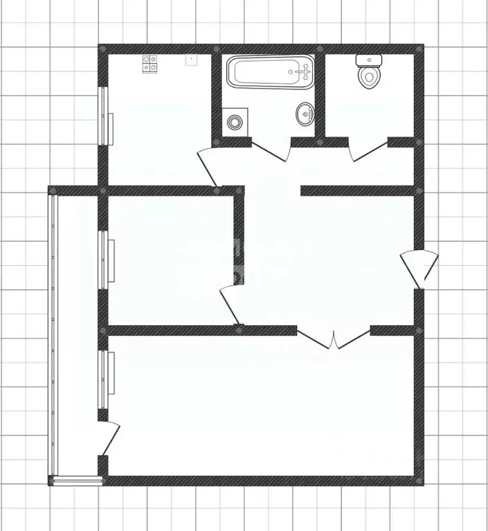 2-к кв. Липецкая область, Липецк ул. Валентины Терешковой, 29 (49.7 м) - Фото 1