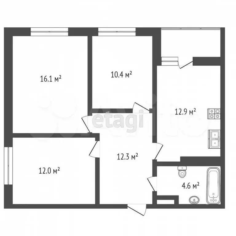 3-к. квартира, 70 м, 21/24 эт. - Фото 0