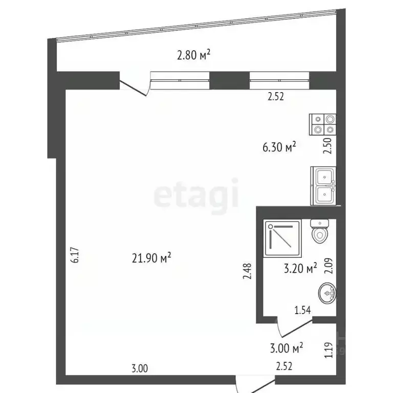 1-к кв. Карелия, Петрозаводск ул. Правды, 40А (33.8 м) - Фото 1