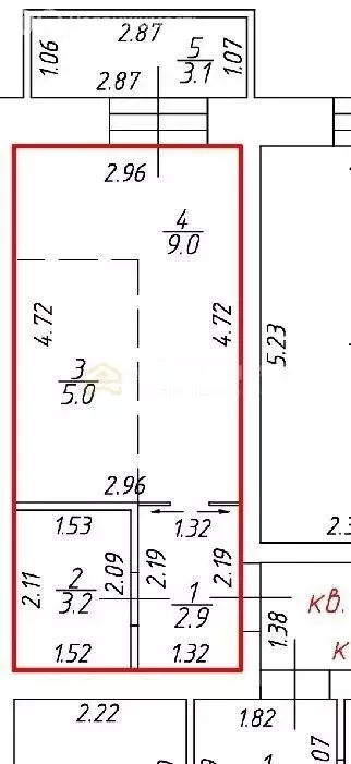 Квартира-студия: Смоленск, улица 100-летия Комсомола, 1 (23 м) - Фото 1