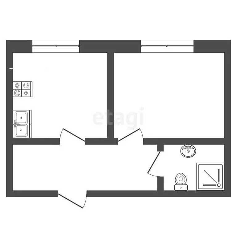 1-комнатная квартира: Баксан, Эльбрусская улица, 17/1 (51.6 м) - Фото 1