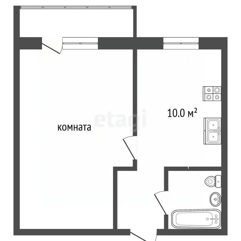 1-к кв. Вологодская область, Вологда ул. Летчика Каберова, 7 (35.0 м) - Фото 2